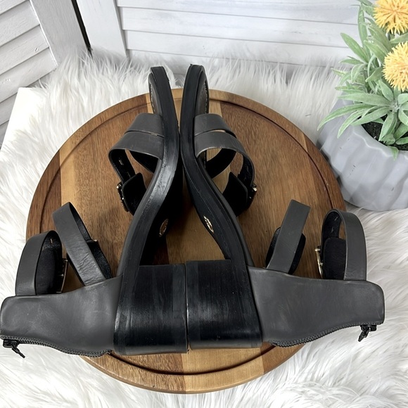 RAG & BONE l Metal Gray Strappy Heel Fallon Leather Sandal Brass Buckle 9.5 - Picture 9 of 14